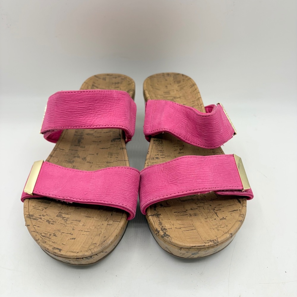 Vionic Pepper Ruched Pink Wedge Sandals‎ Gold Hardware Womens 8 11095251 - Picture 5 of 8